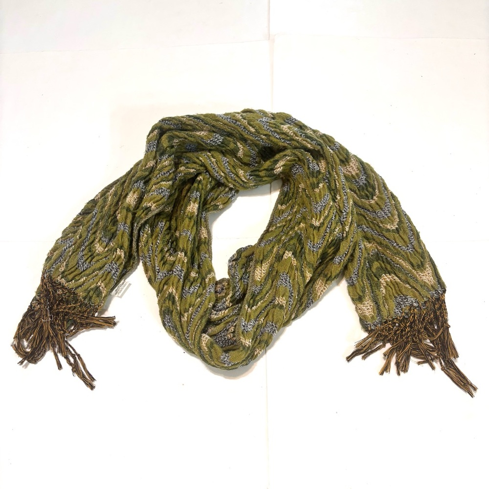 Elegant Green and Brown Scarf